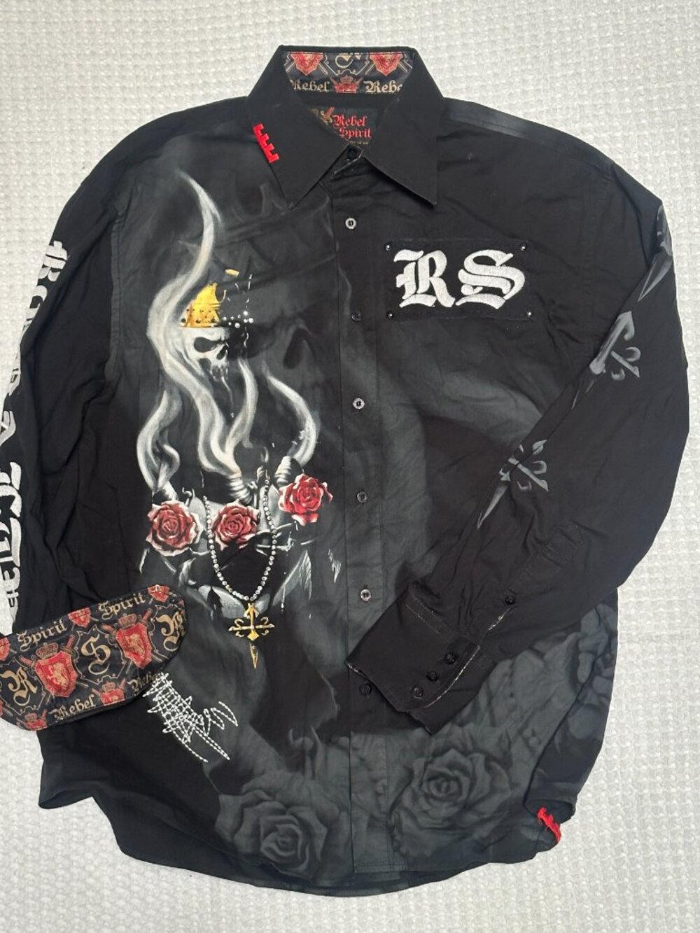 Rebel Spirit "Skull and Rose" Dress Shirt